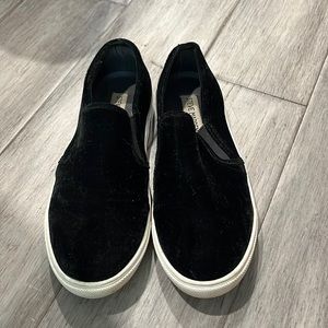 Steve Madden black velvet slip on sneakers
